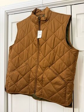 J CREW XL Men’s Lightweight Quilted Walker Vest XL Glazed Pecan Brown